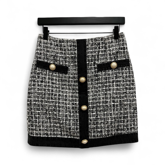 Like New GUESS Gaia Tweed Skirt with Buttons - Picture 1 of 9
